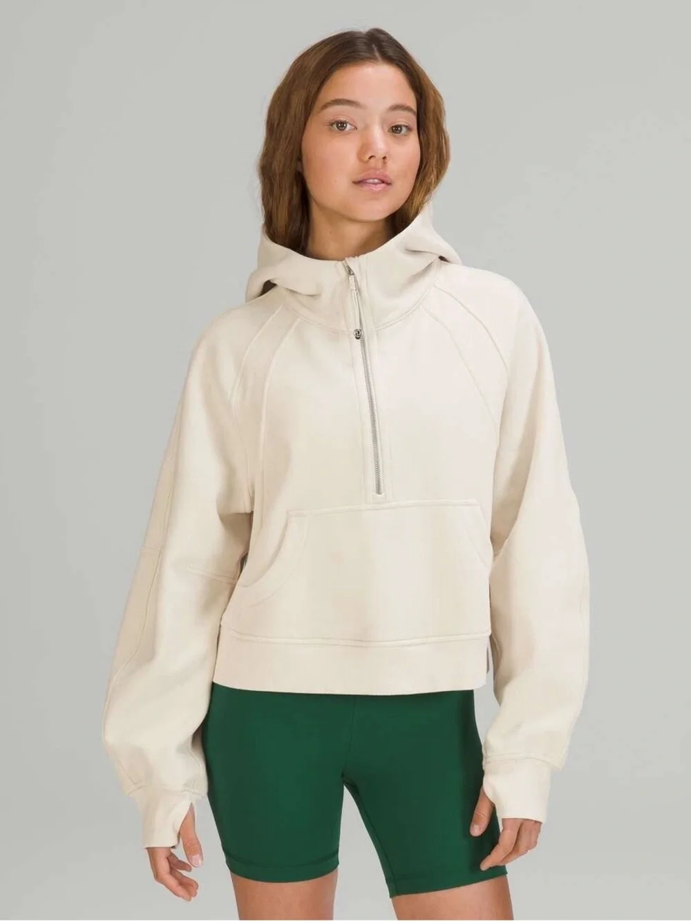 NWT Lululemon 1/2 Zip Scuba Oversized Hoodie - White Opal - XS/S-Extremely Rare!